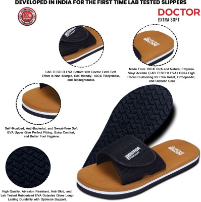 DOCTOR EXTRA SOFT Men Slippers(Tan , 6)