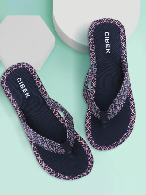 CIBEK Women Flip Flops(Navy , 4)