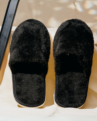 SQUETCH Women Slippers For Women Flip Flops Hotel Spa Massage Chappal Bedroom Carpet Black Slippers(Black , 7)