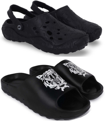 KAPYANSH Men Slippers(Black, Black , 10)