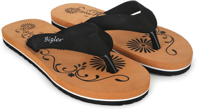 BIZLER Women Soft Ortho Slippers | Lightweight, Non-Slip & Stylish Daily Wear Flip Flops(Brown , 6)