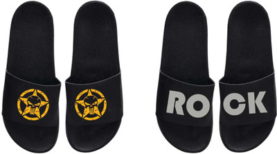 nvisan Men Slides(Grey, Yellow , 9)