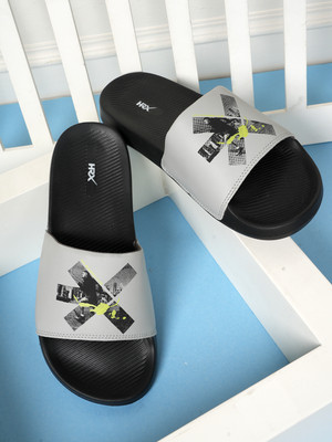 HRX by Hrithik Roshan Men Slides(Black, Grey , 5)