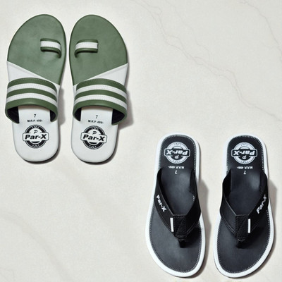 parx enterprises Men Slippers(Green, Black , 9)