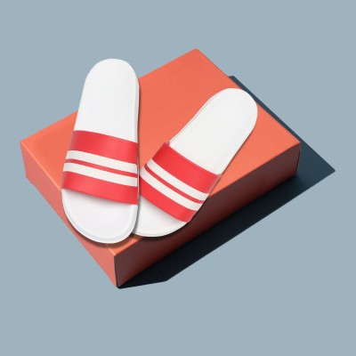 STEP PRINT Men Slides(Red, White , 7)