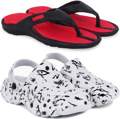 Pampy Angel Men Slippers(Red, White , 7)
