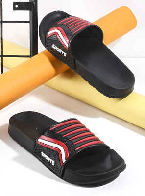 Lee Won Men Slides(Multicolor, Black , 9)