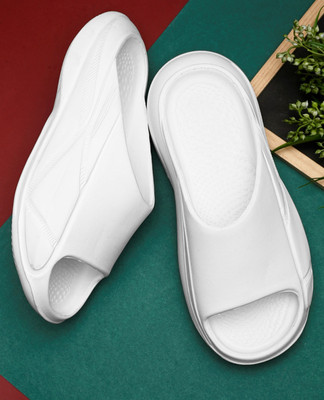 Bootco Men Slides(White , 8)