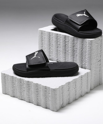 PUMA Men Slides(Black , 6)