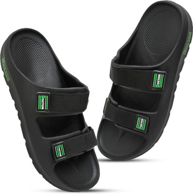 Doctor Health Super Soft Men Flip Flops(Black , 7)