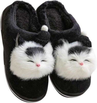 shoptegic Women Slippers(Black , 6)