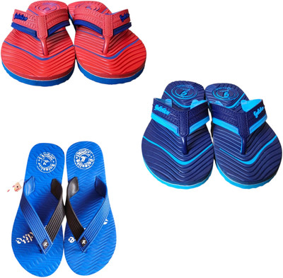 DEEPAKTRADERS Men Slippers(Red, Blue, Blue , 6)