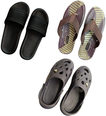 BLIBBERS Men Slippers(Black, Brown, Black , 8)