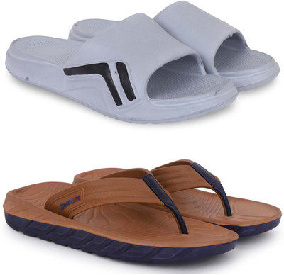 Kapani Fashion Men Slippers(Grey, Brown , 6)