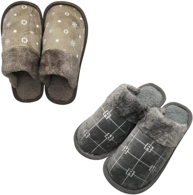 Mahi Enterprises Men Flip Flops(Beige, Grey , 6)