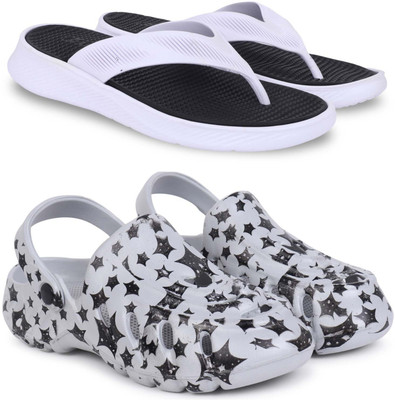 Kapani Fashion Men Slippers(Black, Grey , 6)