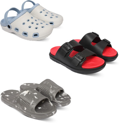 Acorn Men Slides(Blue, Red, Grey , 10)