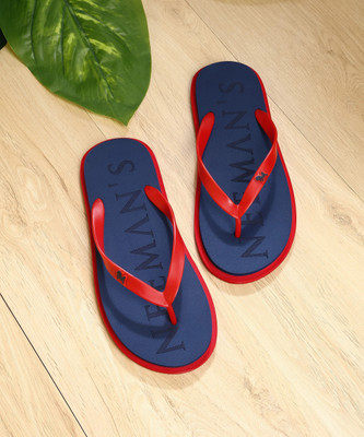 Neemans Men Flip Flops(Navy, Red , 8)