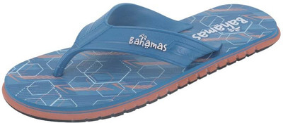 BAHAMAS Men Flip Flops(Blue, Tan , 6)