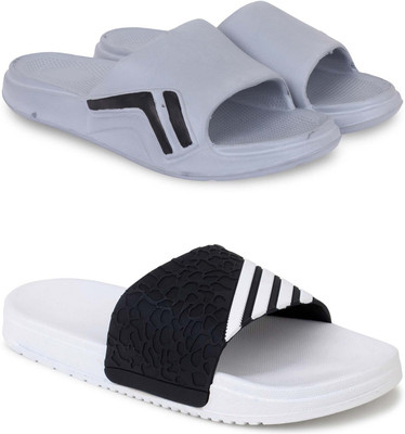 KAPYANSH Men Slides(Grey, White , 8)