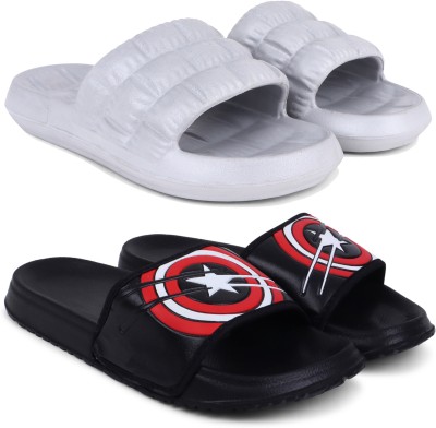 Pampy Angel Men Slides(Grey, Black , 6)