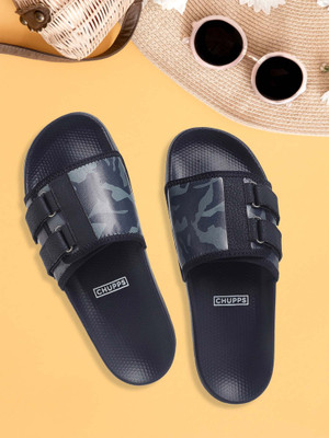 Chupps Men Camo Secure-Fit Navy Blue Camo Men's Comfortable Slides & Flip Flop Slides(Multicolor , 7)