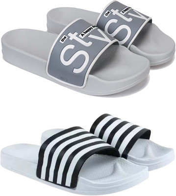 DRACKFOOT Men Slides(White , 10)