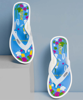 Adda Women Flip Flops(Blue , 6)