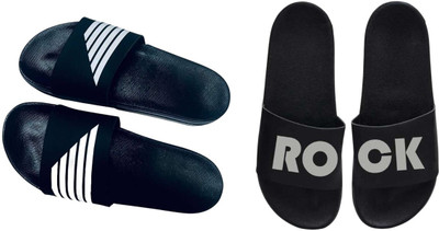 nvisan Men Slides(White, Grey , 10)