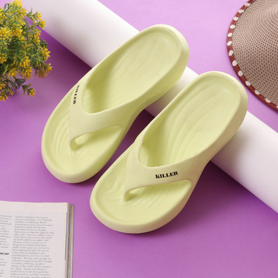 KILLER Women Slippers(Yellow , 4)