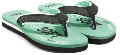 zebio Women Womens Soft Ortho Slippers | Daily Use Anti-Skid Ladies Flip Flops Slippers(Green, Black , 6)