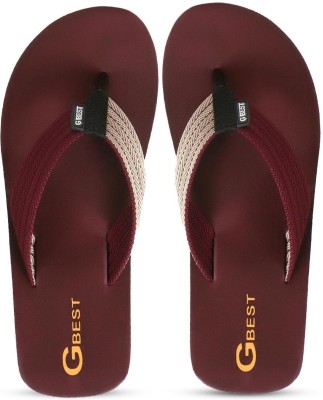 G Best Men Flip Flops(Maroon , 9)