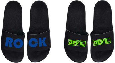 nvisan Men Slides(Green, Blue, Black , 8)