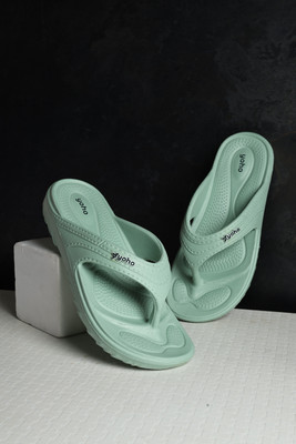 yoho Women Drizzle Soft Slippers| Mild Acupressure | Lightweight | Anti Skid | Waterproof Flip Flops(Green , 7)