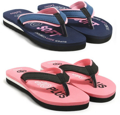 zebio Women Slippers(Navy, Pink, Pink, Black , 5)