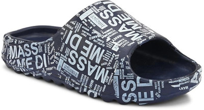 Blue Pop Men Slides(Black , 9)