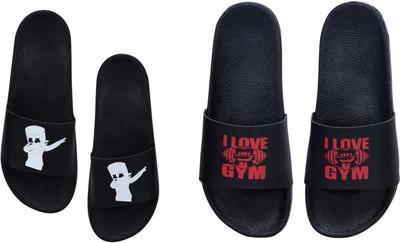 Digimahadev Men Flip Flops(Black , 6)