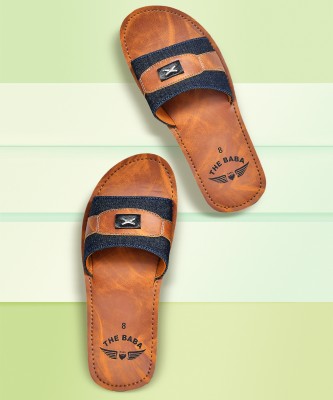 THE BABA Men Slides(Brown , 6)