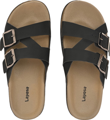 Layasa Women Slides(Black , 8)