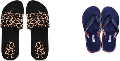 BOOMBEAUTY Women Flip Flops(Multicolor , 4)