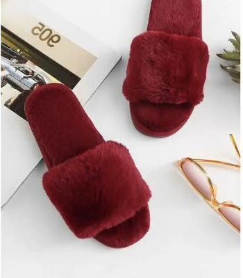 Sale YUG Women Flip Flops(Maroon , 6)