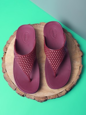 action Women Flip Flops(Maroon , 4)