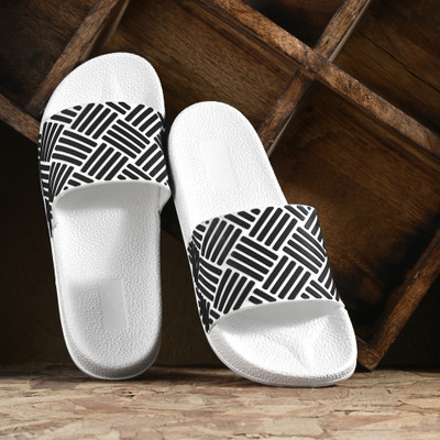 BIRDE Men Comfortable Lightweight Soft Daily Wear Flip Flop For Men Slides(Black, White , 10)
