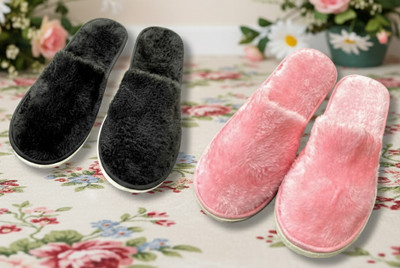 house of common Men Slippers(Pink, Black , 6)
