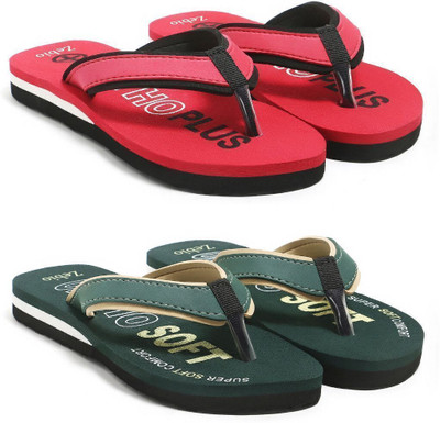 zebio Women Slippers(Red, Black, Green, Yellow , 5)
