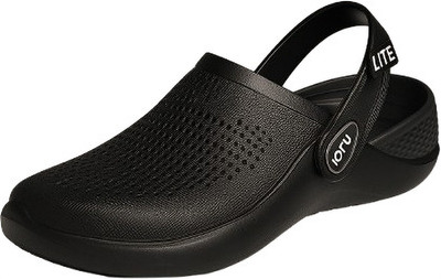 LOFU Men Flip Flops(Black , 6)