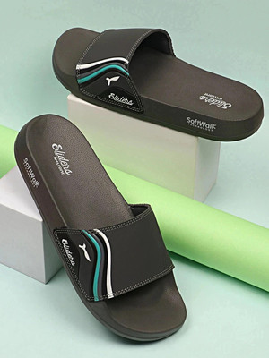 WELCOME Men Lightweight with Arch Support Durable Anti-Skid & Stylish Dailywear| Slides(Grey , 6)