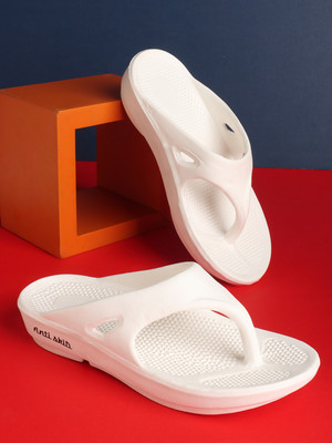 AROOM Women Flip Flops(White , 6)