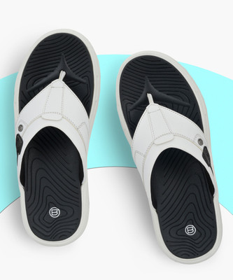 BIG FOX Men Alphabounce-2 Comfortable|Ultra-Light |Water-resistant| Flip Flops(White , 6)