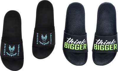 Digimahadev Men Flip Flops(Blue, Green, Black , 7)